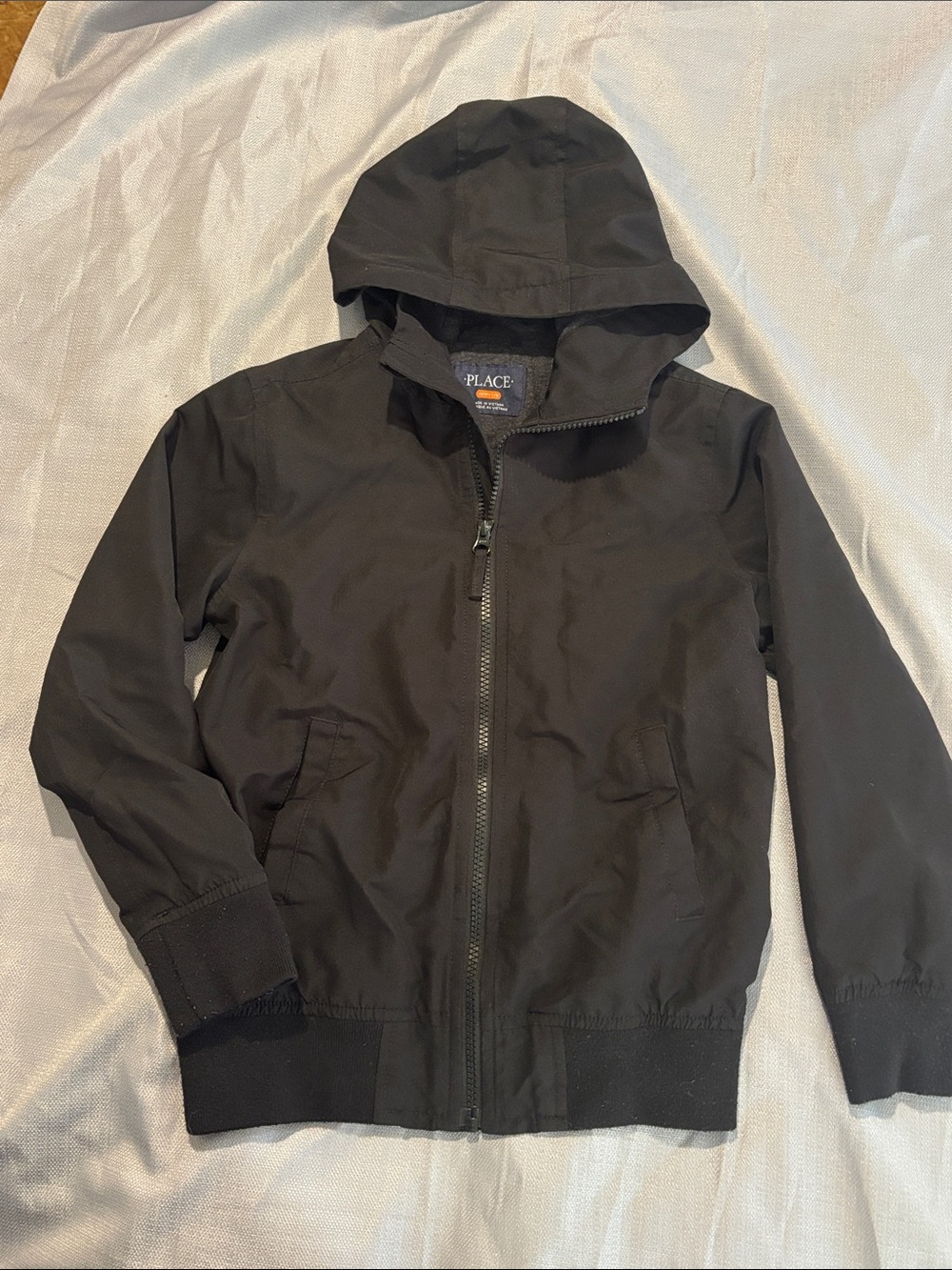 The Children's Place Black Hooded Windbreaker Jacket